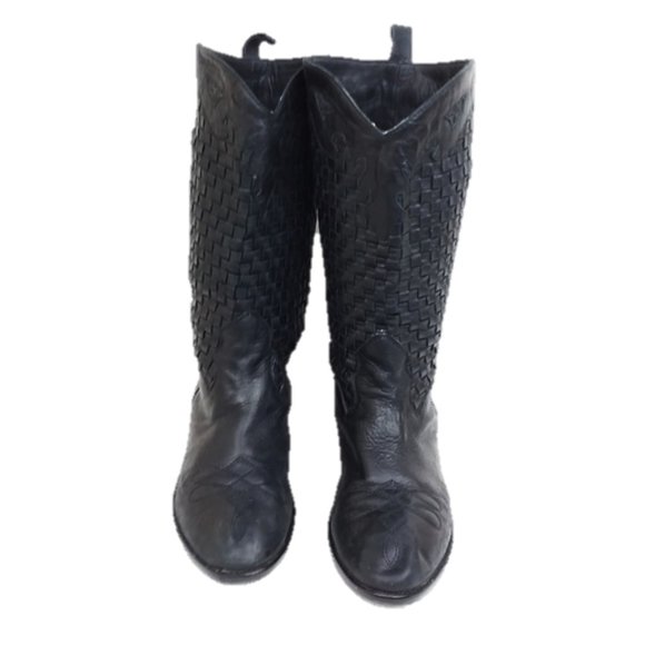 Anthropologie Farylrobin Black Weaved Boots - Picture 2 of 5